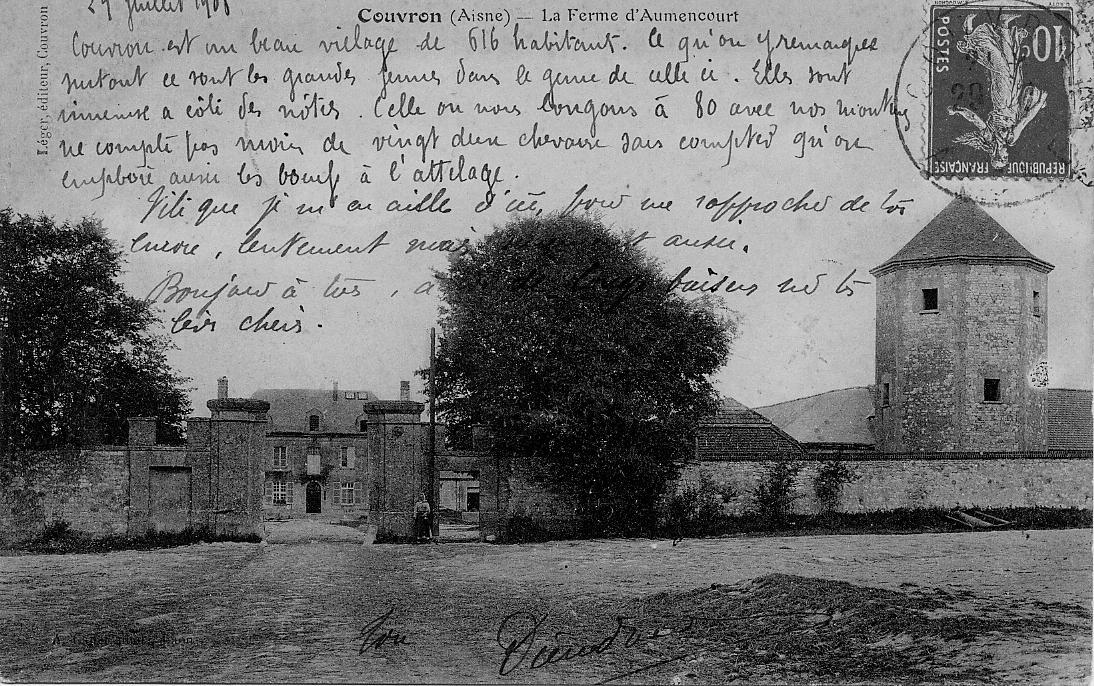 Entrée 1908 de la Ferme d'Aumencourt
