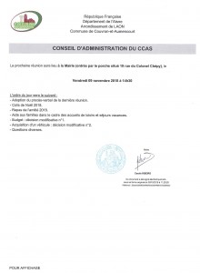 Convocation CA CCAS 09 11 2018