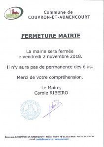 MAIRIE FERMÉE
