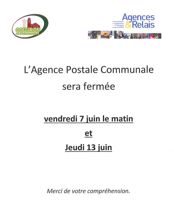 Fermeture Agence Postale