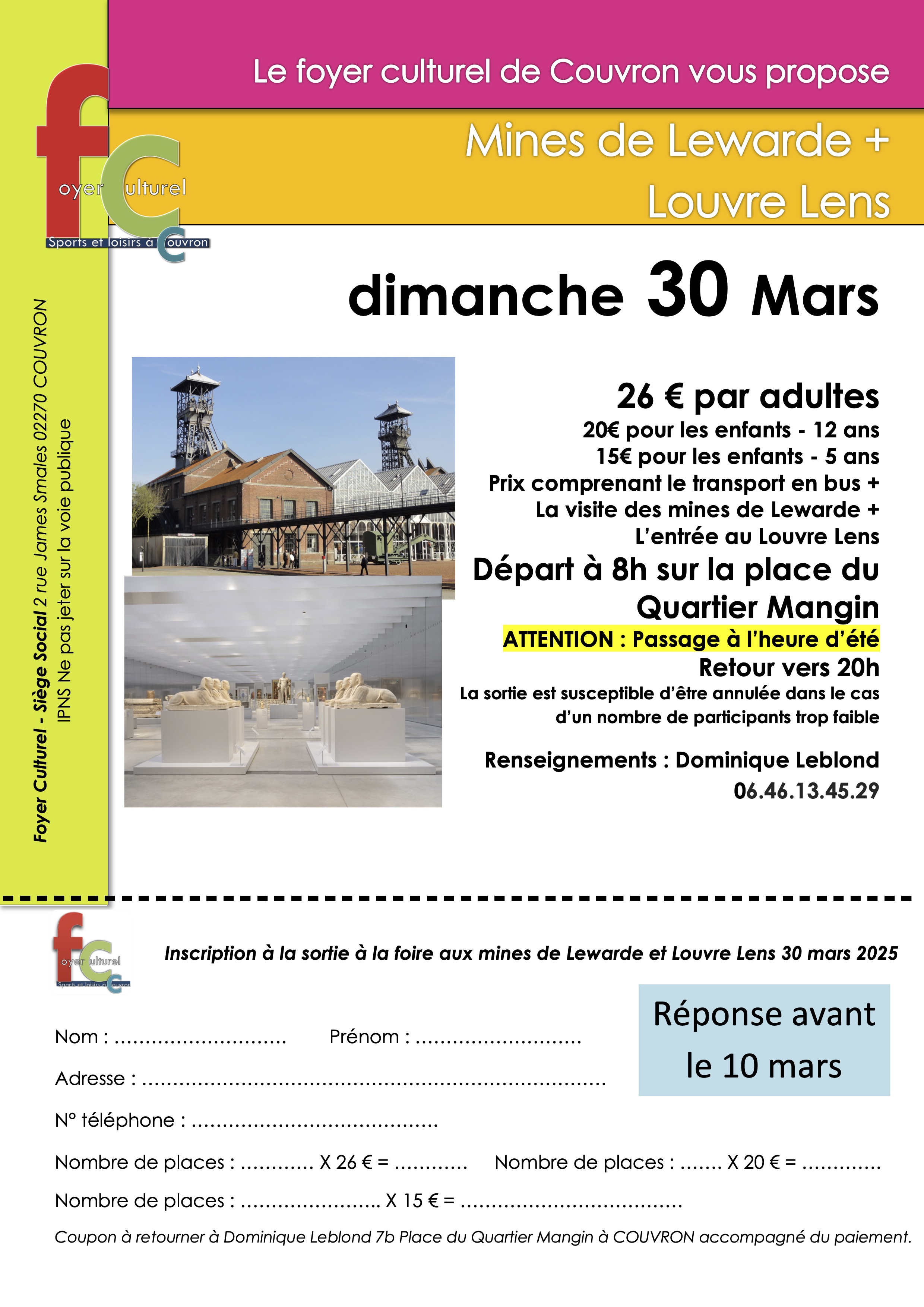 Sortie Foyer :  Mines de Lewarde + Louvre Lens