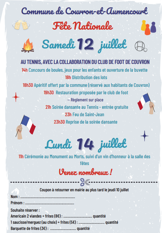 Festivités 14 juillet - jeux et soirée DJ dansante